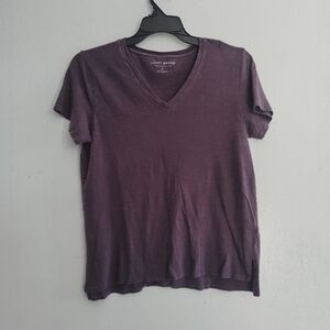 Lucky Brand Women's Short Sleeve V-Neck Tee - Deep Purple